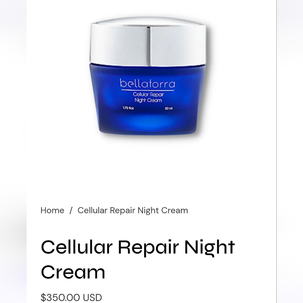$350 Bellatorra Torra48 Cellular Repair Night Cream
